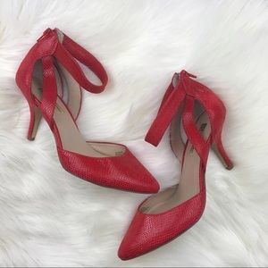 INC international snake heels Zaphire Red 9W